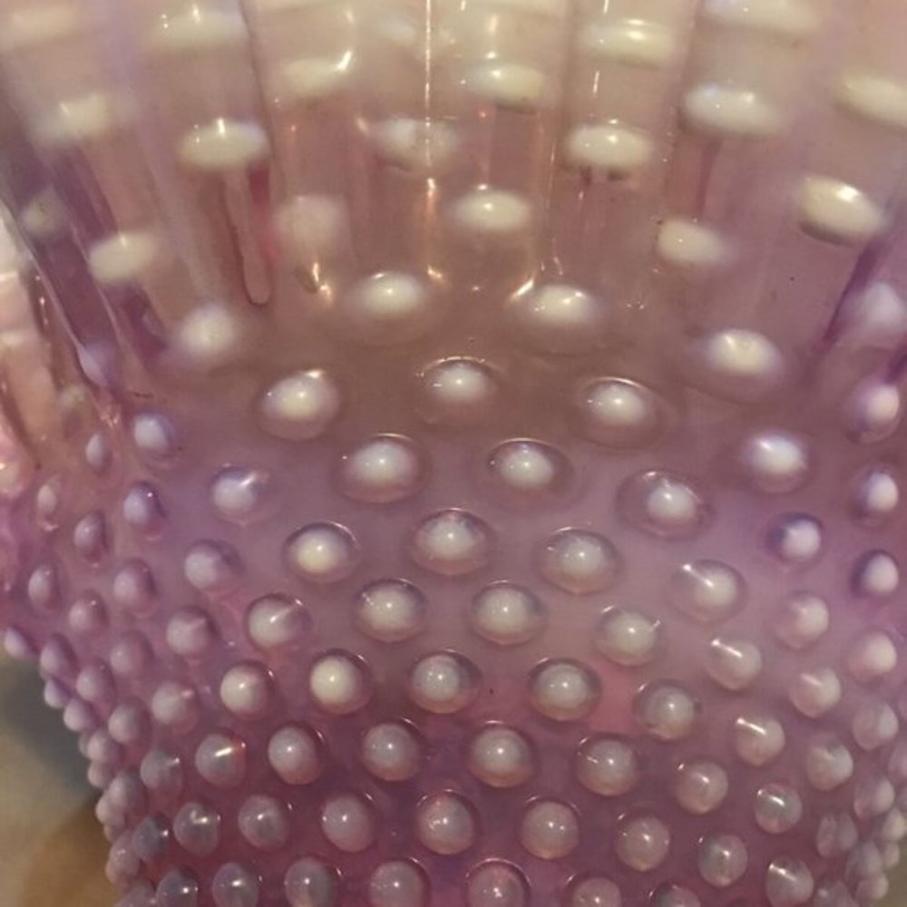 Fenton Cranberry Opalescent Hobnail Large Vase - Picture 5 of 8
